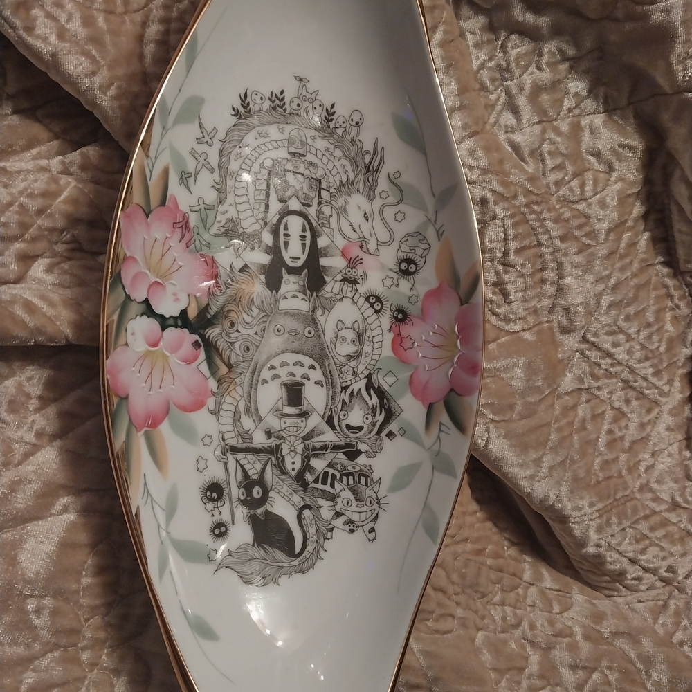 Floral and Gold Decorative Plate